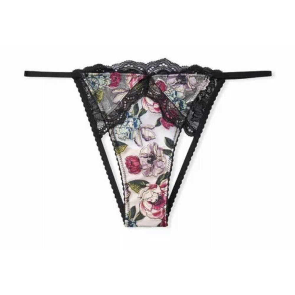 Victoria's Secret Very Sexy Embroidered Floral Ouvert Panties Sz M Wild Roses